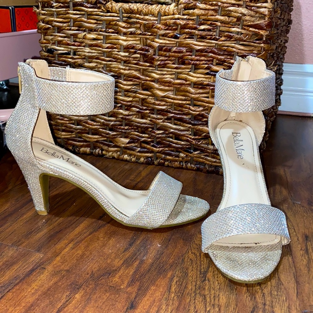 Gold sparkly heels